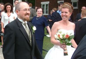 Outside the church